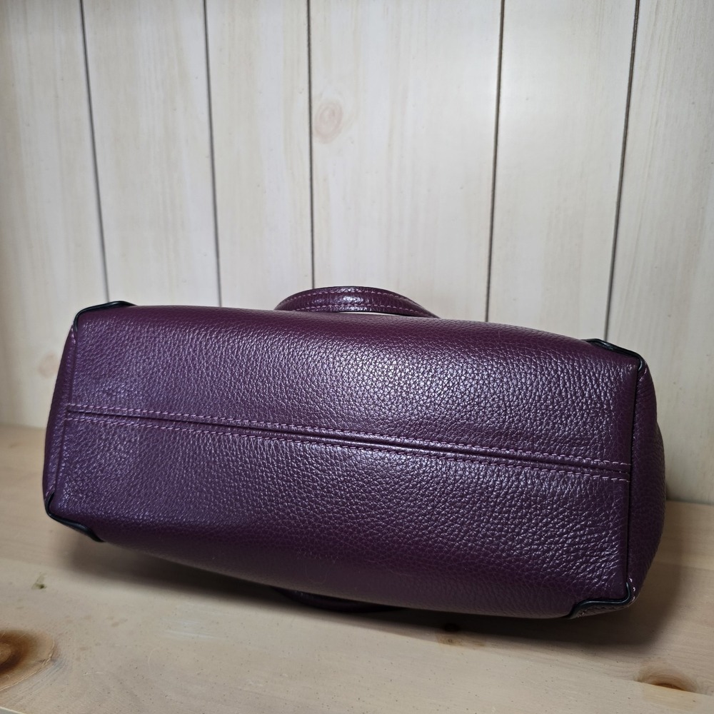 Classic Coach Kacey Satchel in Refined Pebbled Leather Gunmetal Hardware Purple - Picture 6 of 9